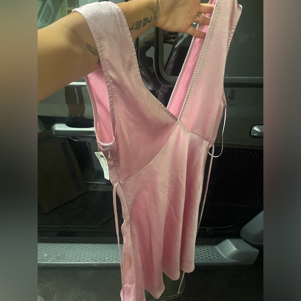 Pink silky fashion nova dress size large